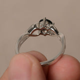 1.5ct Round Cut Black Diamond Engagement Ring 14k White Gold Finish Infinity