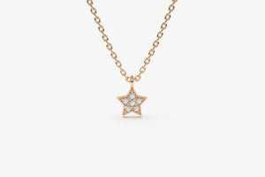 0.5ct Diamond Pendant with Chain Round Cut Star Design 14k Rose Gold Finish