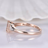 1ct Oval Cut Peach Morganite Solitaire Engagement Ring 14k Rose Gold Finish