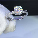 1.5ct Round Cut Diamond Engagement Ring Milgrain Solitaire 14k White Gold Finish