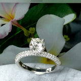 2ct Round Cut Diamond Engagement Ring Hidden Halo Bridal Set 14k White Gold Over