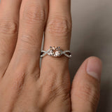 1.4ct Round Cut Peach Morganite Engagement Ring 14k White Gold Finish Infinity