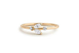 Dainty Minimalist Engagement Ring 0.5ct Marquise Cut Diamond 14k YellowGold Over