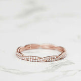 Infinity Full Eternity Wedding Ring Band 1ct Round Cut Diamond 14k RoseGold Over