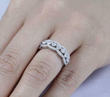 3.2ct Round Cut Diamond Wedding Band Stylish Half Eternity 14k White Gold Finish