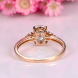 2ct Oval Cut Diamond Engagement Ring Round Accents Trilogy 14k Rose Gold Finish