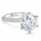 2.3ct Round Brilliant Cut Diamond Solitaire Ring with Accent 14k White Gold Over