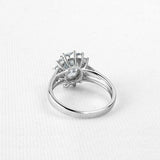 2.5ct Oval Diamond Engagement Ring Floral Cluster Split Band 14k White Gold Over