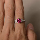 2ct Cushion Cut Pink Ruby Proposal Wedding Engagement Ring 18k White Gold Finish