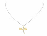 0.2ct Round Cut VVS1D Diamond Pendant Dragonfly 14k Yellow Gold Finish NO CHAIN