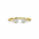 1ct Engagement Ring Round Cut Diamond Open Cuff Stylish 14k Yellow Gold Finish