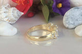 2ct Engagement Ring Oval Cut Diamond Stylish Stackable 14k Yellow Gold Finish