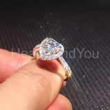 1.2ct Heart Cut Simulated Diamond Round Accents Halo Ring 14k White Gold Plated