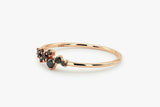 Cluster Minimalist Engagement Ring 1ct Round Cut Black Diamond 14k RoseGold Over