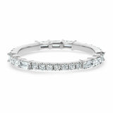 2ct Wedding Band Baguette Round Cut Diamond Full Eternity 14k White Gold Finish