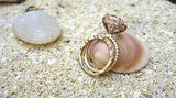 2ct Round Cut Peach Morganite Engagement Ring 14k Yellow Gold Finish Bridal Set