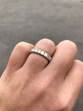 4ct Asscher Cut Diamond Full Eternity Iced Wedding Band 14k White Gold Finish