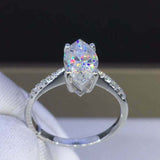 1.7ct Marquise Diamond Engagement Ring Solitaire with Accents 14k WhiteGold Over