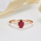 1ct Oval Cut Pink Ruby Engagement Ring Pear Accent Trilogy 14k Rose Gold Finish