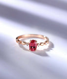 1ct Oval Pink Ruby Vintage Diamond Solitaire Engagement Ring 14k Rose Gold Over