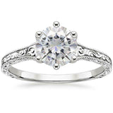 1ct Round Cut Diamond Engagement Ring 14k White Gold Finish Vintage Solitaire