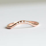 Minimalist Five Stone Wedding Ring Band 1ct Round Cut Diamond 14k Rose Gold Over