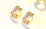 2ct Princess Cut VVS1 Diamond Unique Design Stud Earrings 14k Yellow Gold Finish