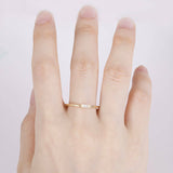 0.3ct Baguette Cut Diamond Slim Minimalist Engagement Ring 14k Yellow Gold Over