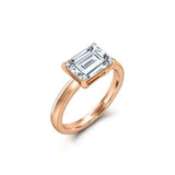 Solitaire Women Engagement Ring 1.75ct Emerald Cut Diamond 14k YellowGold Finish