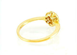 Floral Minimalist Engagement Ring 1.5ct Round Cut Diamond 14k Yellow Gold Finish