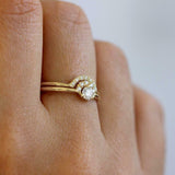 1ct Round Cut Diamond Engagement Ring 14k Yellow Gold Over Pearl Crown Solitaire