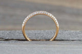 2ct Round Cut Diamond Wedding Band 14k Rose Gold Finish Three Row Half Eternity