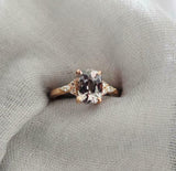 2.3ct Cushion Cut Morganite Engagement Ring Diamond Accents 14k Rose Gold Finish