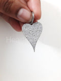 2ct Round Moissanite Cluster Heart Love Pendant 14k White Gold Plated NO CHAIN