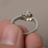 1ct Trillion Cut Green Peridot Unique Design Engagement Ring 14k White Gold Over