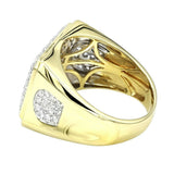 5Ct Round Cut Diamond Six Row Iced Halo Men Engagement Ring 14K Yellow Gold Over