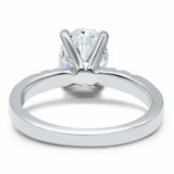 2ct Oval Cut Diamond Engagement Ring Accent with Solitaire 14k White Gold Finish