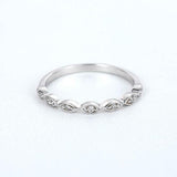 Stackable Half Eternity Wedding Band 0.7ct Round Cut Diamond 14k White Gold Over