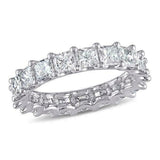 5.5ct Princess Cut VVS1/D Diamond Full Eternity Wedding Band 14K White Gold Over