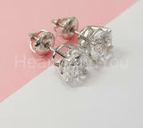 1ct Round Cut Moissanite Solitaire Stud Earrings For Women 14k White Gold Plated