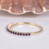 1ct Round Cut Purple Amethyst Half Eternity Wedding Band Ring 14k Rose Gold Over