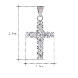 2ct Round Cut Diamond Jesus Christ Cross Pendant 14k White Gold Finish NO CHAIN