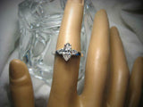 Round Accents Trilogy Engagement Ring 2ct Marquise Diamond 14k White Gold Finish