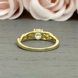 1.2ct Engagement Ring Round Cut Diamond Celtic Solitaire 14k Yellow Gold Finish