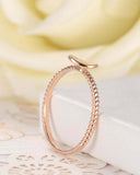 Pea Design Engagement Ring 0.09ct Round Cut VVS1D Diamond 14k Rose Gold Finish