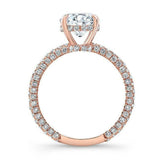 2ct Oval Cut Diamond Engagement Ring 14k Rose Gold Over Hidden Halo with Accents