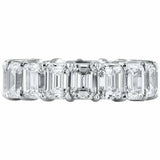 6.5Ct Emerald Cut Diamond Women Wedding Band 14k White Gold Over Full Eternity