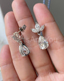 2ct Pear Cut Simulated Diamond Teardrop Dangle Earrings 14k White Gold Plated