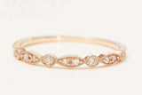 Half Eternity Stackable Wedding Band 0.7ct Round Cut Diamond 14k Rose Gold Over