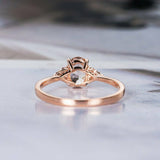 1.3ct Oval Cut Peach Morganite Engagement Ring Diamond Accents 14k RoseGold Over